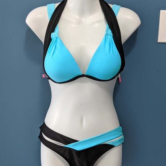 NEW - BLUE & BLACK BIKINI - Picture 2 of 9